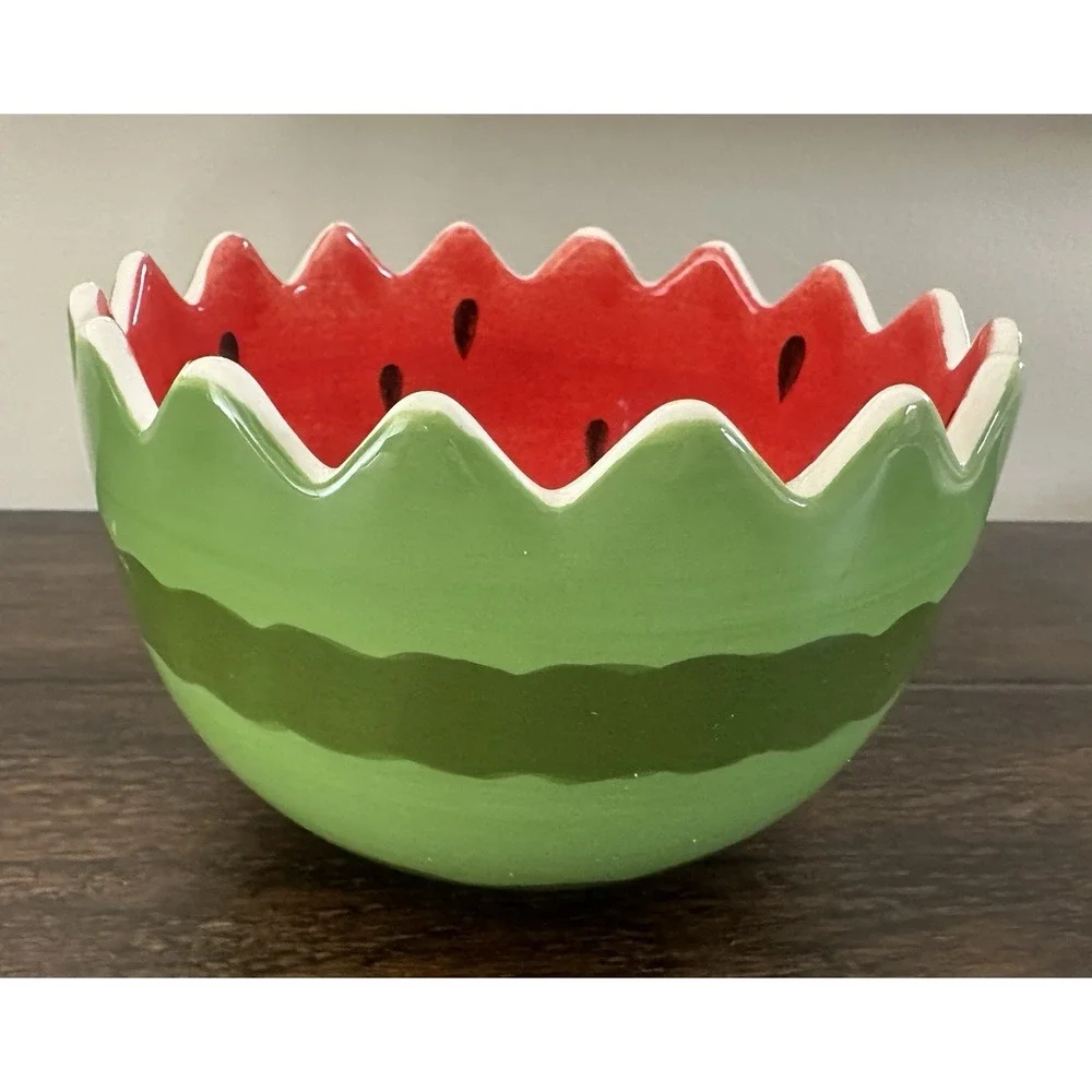 Pier One Set Of 2 Watermelon‎ Serving Bowls Nesting Bowls Summer Serving Bowls